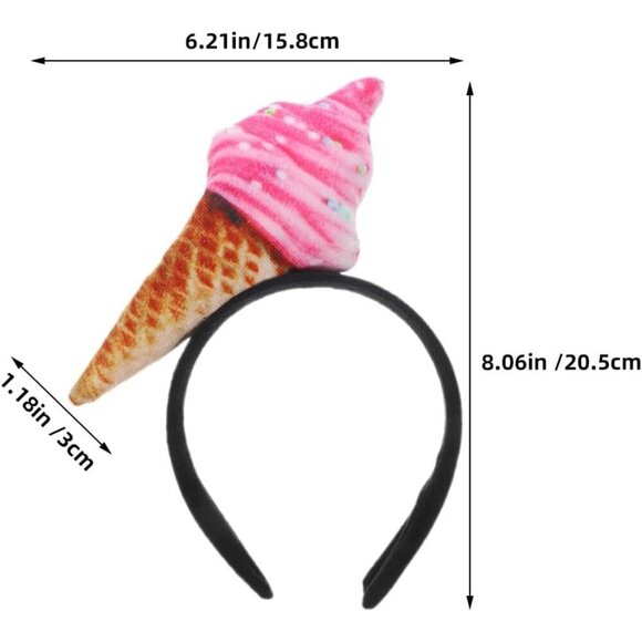 Spa Headband 2PCS Ice Cream Cone Food Costume Accessory for Parties main image 8